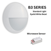 3CCT and 3 Wattage Selectable Bulkhead, IP65, Eyelid White Bezel, B3 SERIES18
