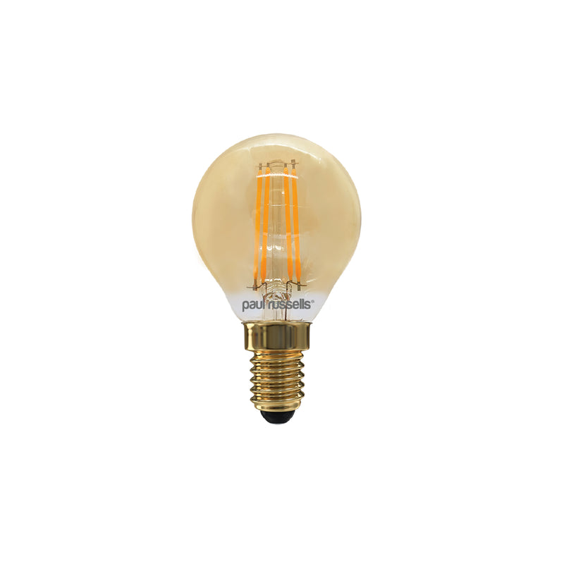 LED Filament Dimmable Golf 4.5W=40W Extra Warm White Small Edison Screw SES E14 Bulbs