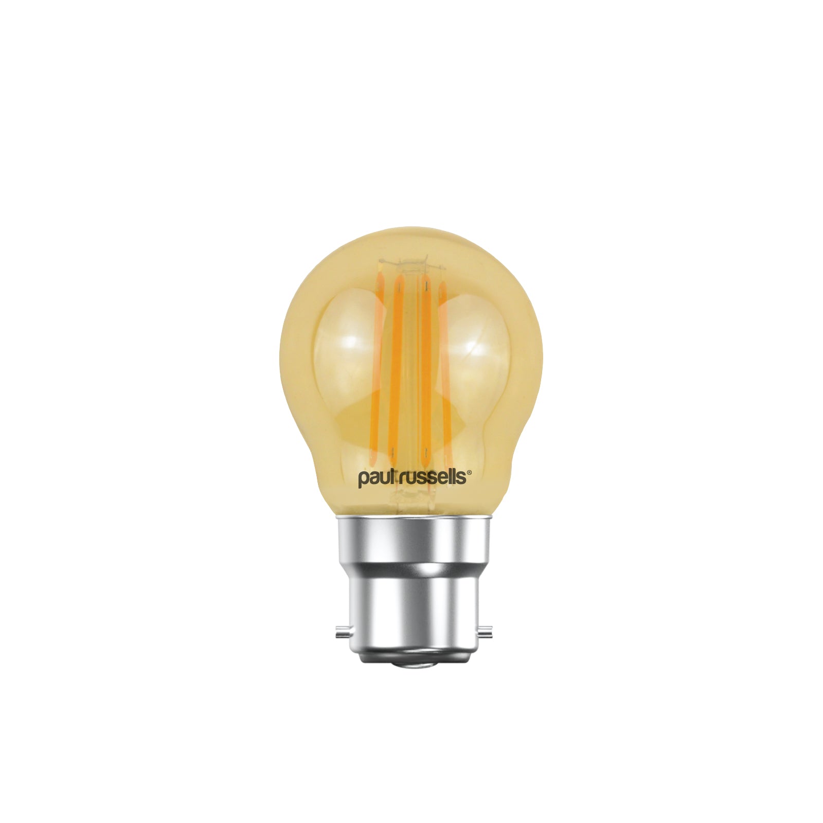 LED Filament Golf Ball 4W=35W Extra Warm White Amber 2200K BC B22 Bayonet Cap Bulbs