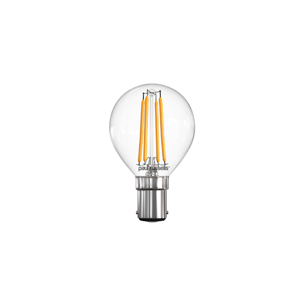 LED Filament Dimmable Golf 4.5W=40W Warm White Small Bayonet Cap SBC B15 Bulbs
