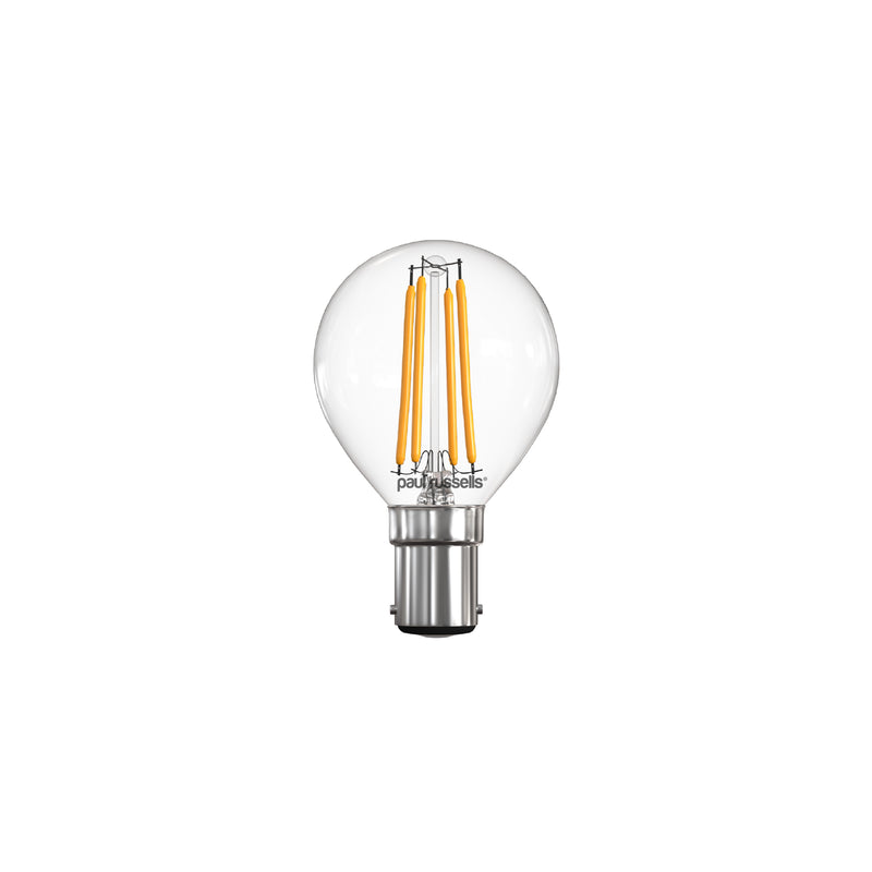 LED Filament Dimmable Golf 4.5W=40W Warm White Small Bayonet Cap SBC B15 Bulbs