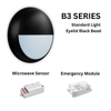 3CCT and 3 Wattage Selectable Bulkhead, IP65, Eyelid Black Bezel, B3 SERIES19