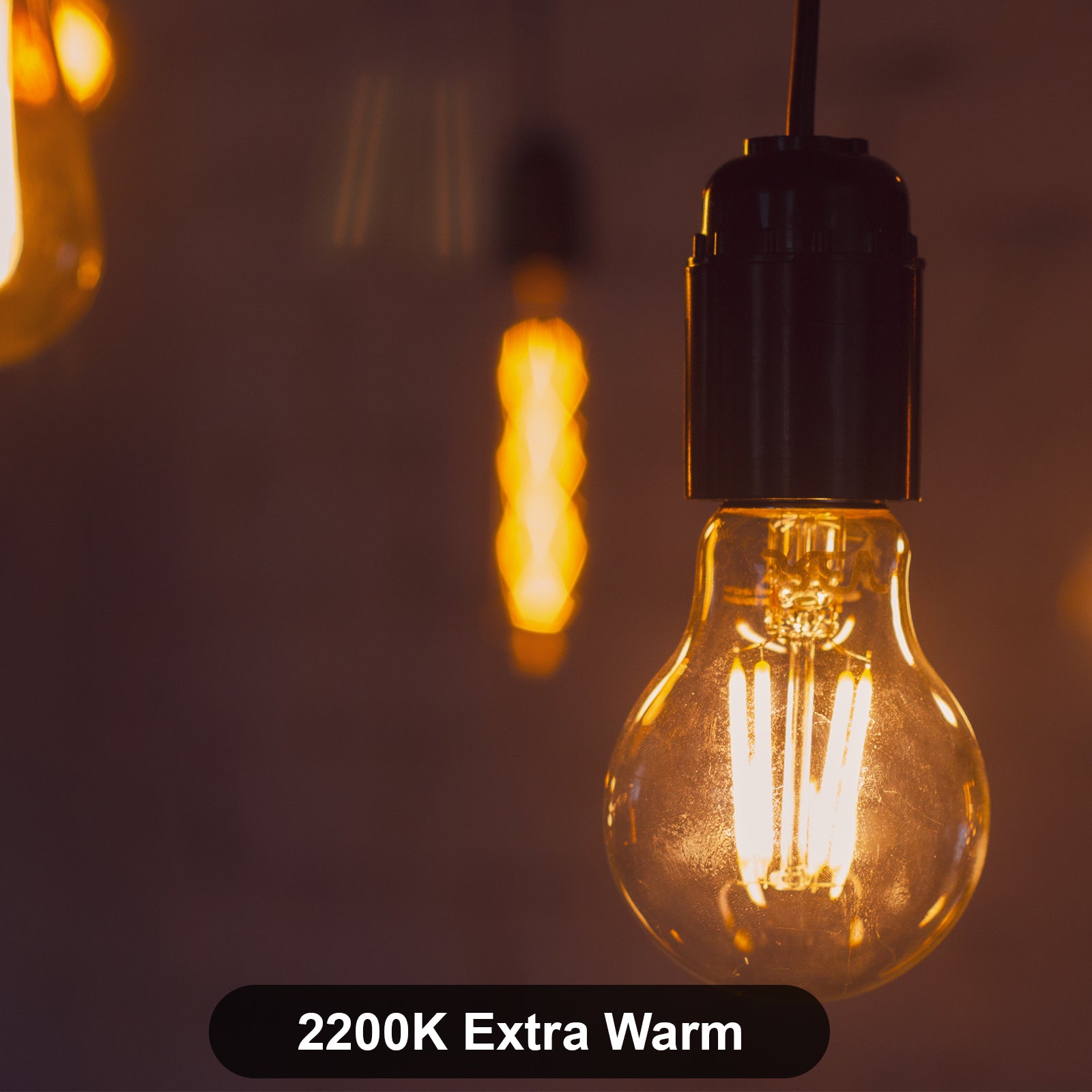 LED Filament GLS 4.5W=35W Extra Warm White Amber 2200K ES E27 Edison Screw Cap Bulbs
