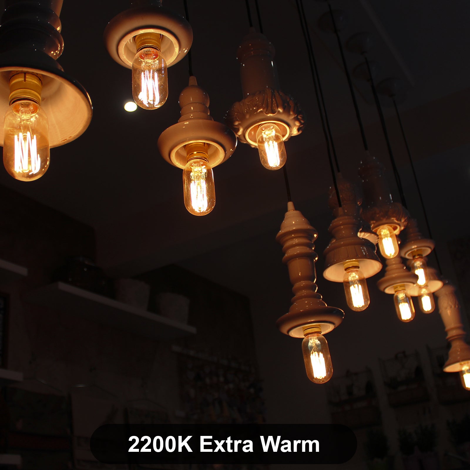 LED Filament T45 4.5W=35W Extra Warm White Amber 2200K BC B22 Bayonet Cap Bulbs