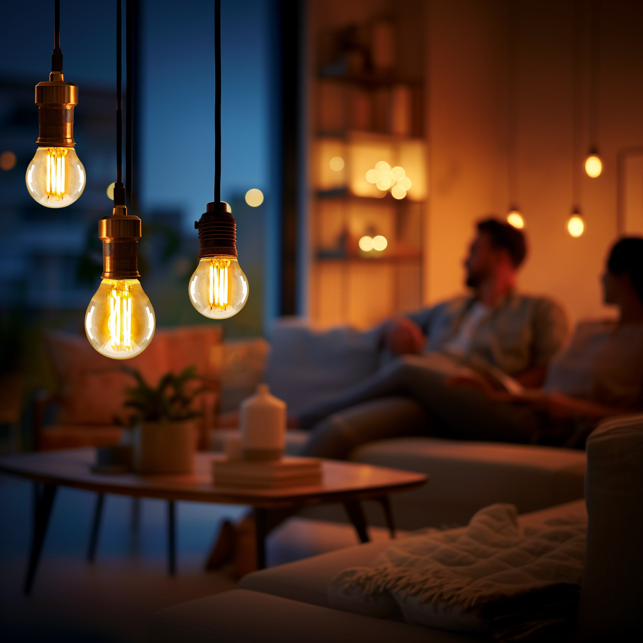 LED Filament Golf Ball 4.5W=35W Extra Warm White Amber 2200K SES E14 Small Edison Screw Bulbs