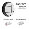 3CCT and 3 Wattage Selectable Bulkhead, IP65, Grill Black Bezel, B3 SERIES19