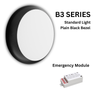 3CCT and 3 Wattage Selectable Bulkhead, IP65, Black Bezel, B3 SERIES17