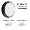 3CCT and 3 Wattage Selectable Bulkhead, IP65, Black Bezel, B3 SERIES19