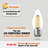 LED Dimmable Filament Candle 4.5W (40w), ES/E27, 423 Lumens, Warm White(2700K), 240V2