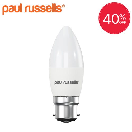 LED Frosted Candle 5W=40W Warm White 2700K BC B22 Bayonet Cap Bulbs