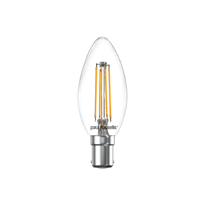 LED Filament Candle 4.5W=40W Warm White 2700K SBC B15 Small Bayonet Cap Bulb