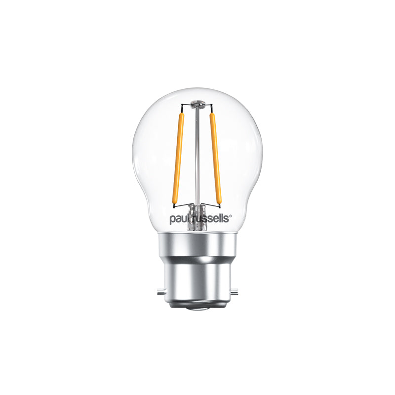 LED Filament GOLF 2.5W=25W Warm White BC B22 Bayonet Cap Bulbs