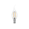 LED Filament Bent Tip Candle 2.5W=25W Warm White 2700K SBC B15 Small Bayonet Cap Bulbs1