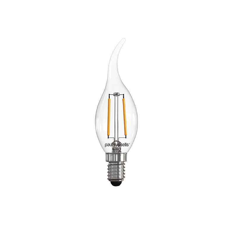 LED Filament Bent Tip Candle 2.5W=25W Warm White 2700K SES E14 Small Edison Screw Bulbs