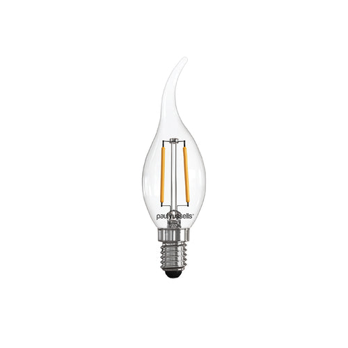 LED Filament Bent Tip Candle 2.5W=25W Warm White 2700K SES E14 Small Edison Screw Bulbs