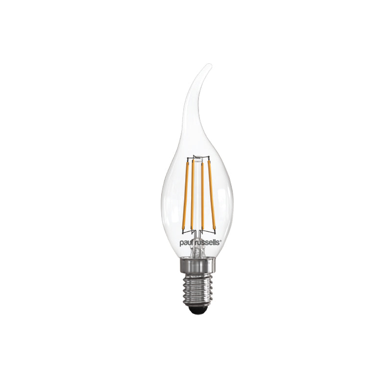 LED Filament Bent Tip Candle 4.5W=40W Warm White 2700K SES E14 Small Edison Screw Bulbs