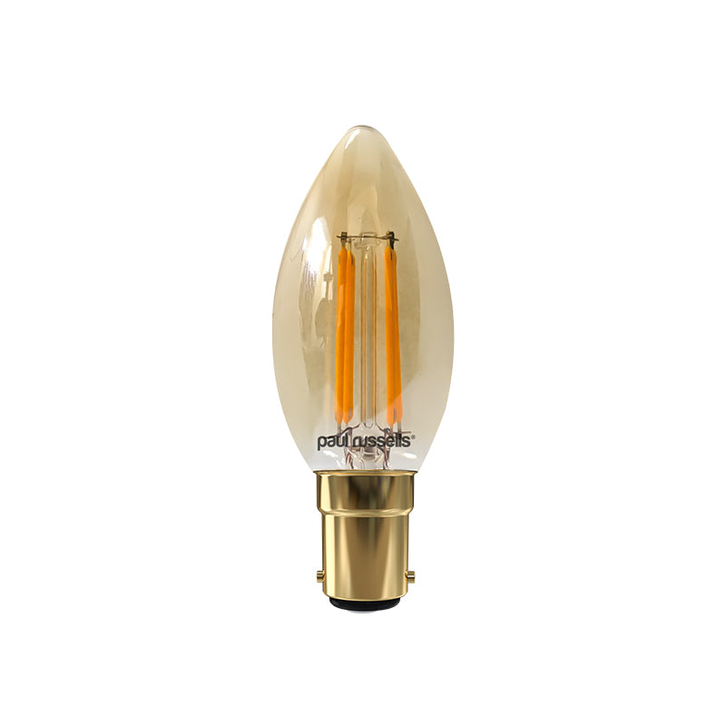 LED Filament Candle 4.5W=35W Extra warm White Amber 2200K SBC B15 Small Bayonet Cap Bulbs