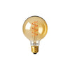 LED Dimmable Filament Spiral G80, 4W=25w ES/E27 AM Extra Warm White 1800K Decorative Bulbs4