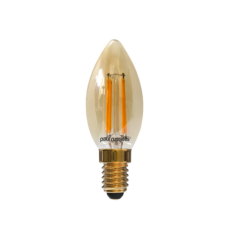 LED Filament Candle 4.5W=35W Extra Warm White Amber 2200K SES E14 Small Edison Screw Bulbs