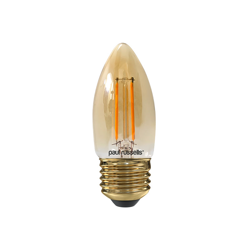 LED Filament Candle 2.5W=25W Extra Warm White Amber 2200K ES E27 Edison Screw Bulbs