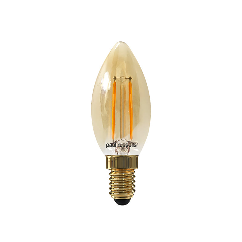 LED Filament Candle 2.5W=20W Extra Warm White Amber 2200K SES E14 Small Edison Screw Bulbs