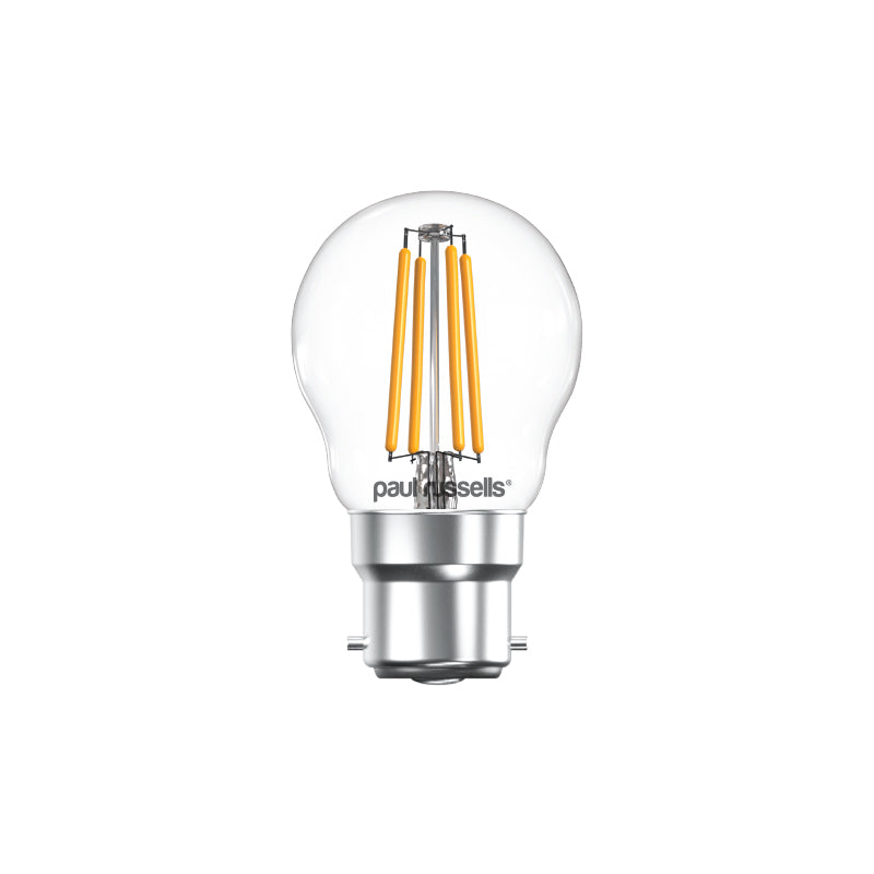 LED Filament GOLF 4.5W=40W Warm White 2700K BC B22 Bayonet Cap Bulbs