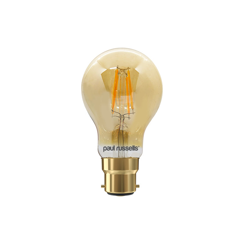 LED Filament GLS 7W=50W Extra Warm White Amber 2200K BC B22 Bayonet Cap Bulbs