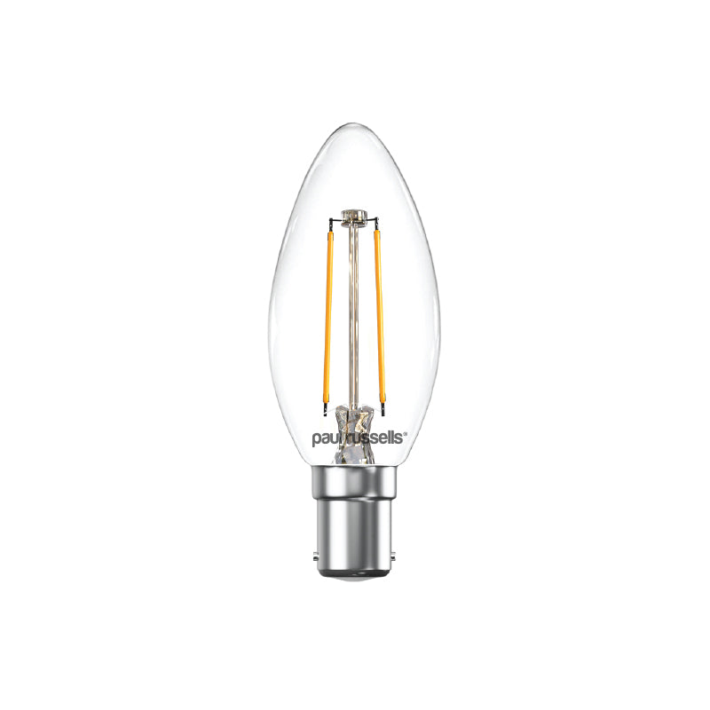 LED Filament Candle 2.5W=25W Warm White 2700K SBC B15 Small Bayonet Cap Bulbs
