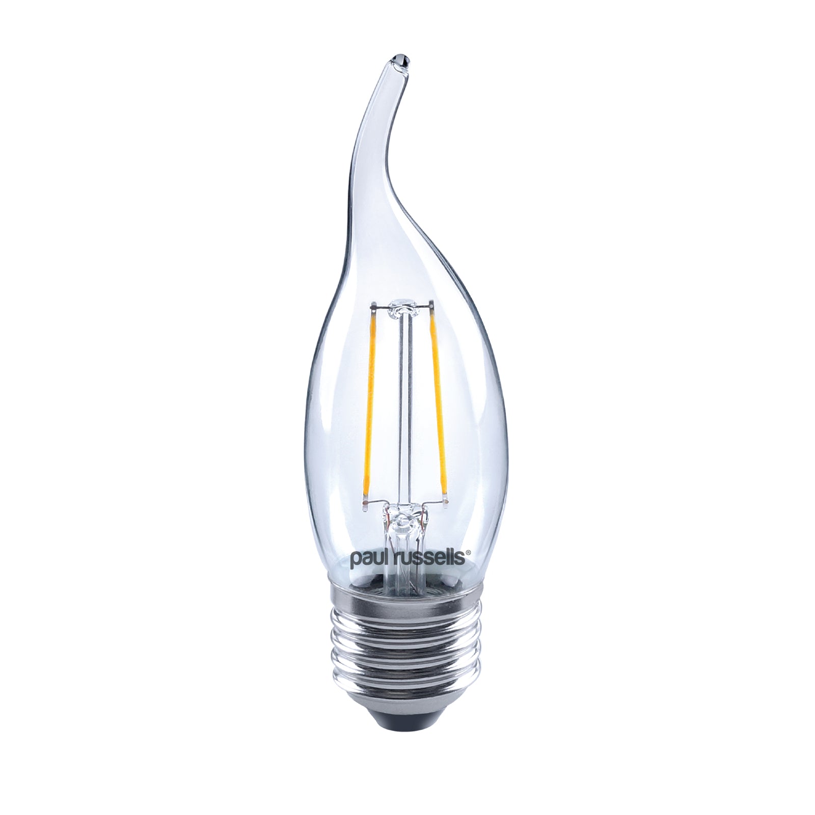 LED Filament Bent Tip Candle 2.5W=25W Warm White ES E27 Edison Screw Bulb