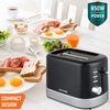 Paul Russells 850W Black with Chrome accent 2-Slice Kitchen Toaster – 7 step Browning Controls, Defrost, Reheat, Cancel Functions, LED Indicator, Cord Storage, Removable Crumb Tray – Fast Toasting2