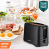 Electric Toaster, 700W, Black, 7-Setting Browning Control, Cord Storage Function, Removable Crumbs Tray2