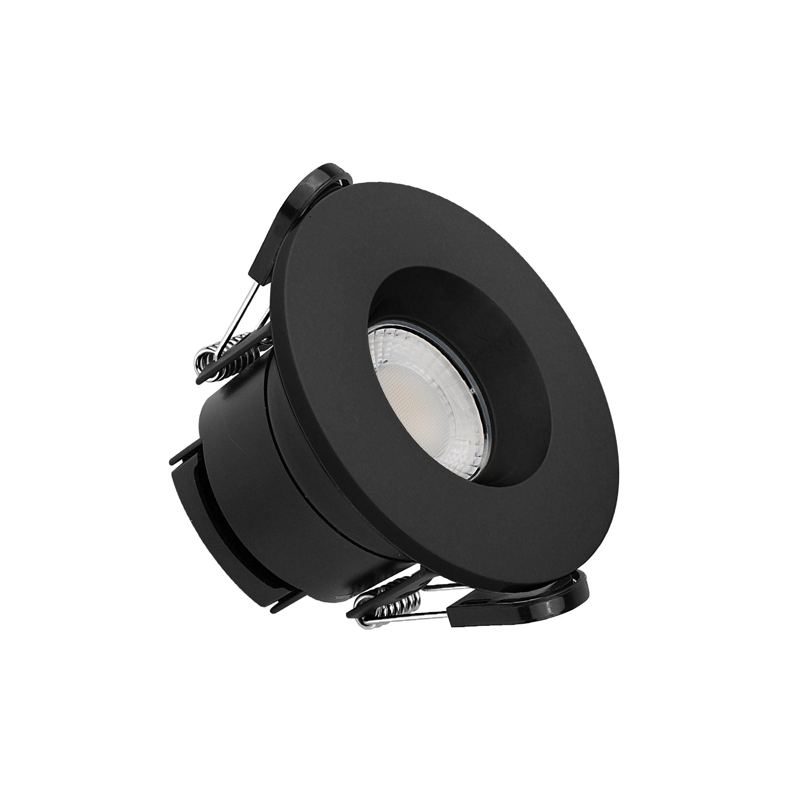 Paul Russells 6W LED Fire Rated Downlight, Dimmable Warm/Cool/Day White 3 Adjustable CCT, IP65, Black Bezel