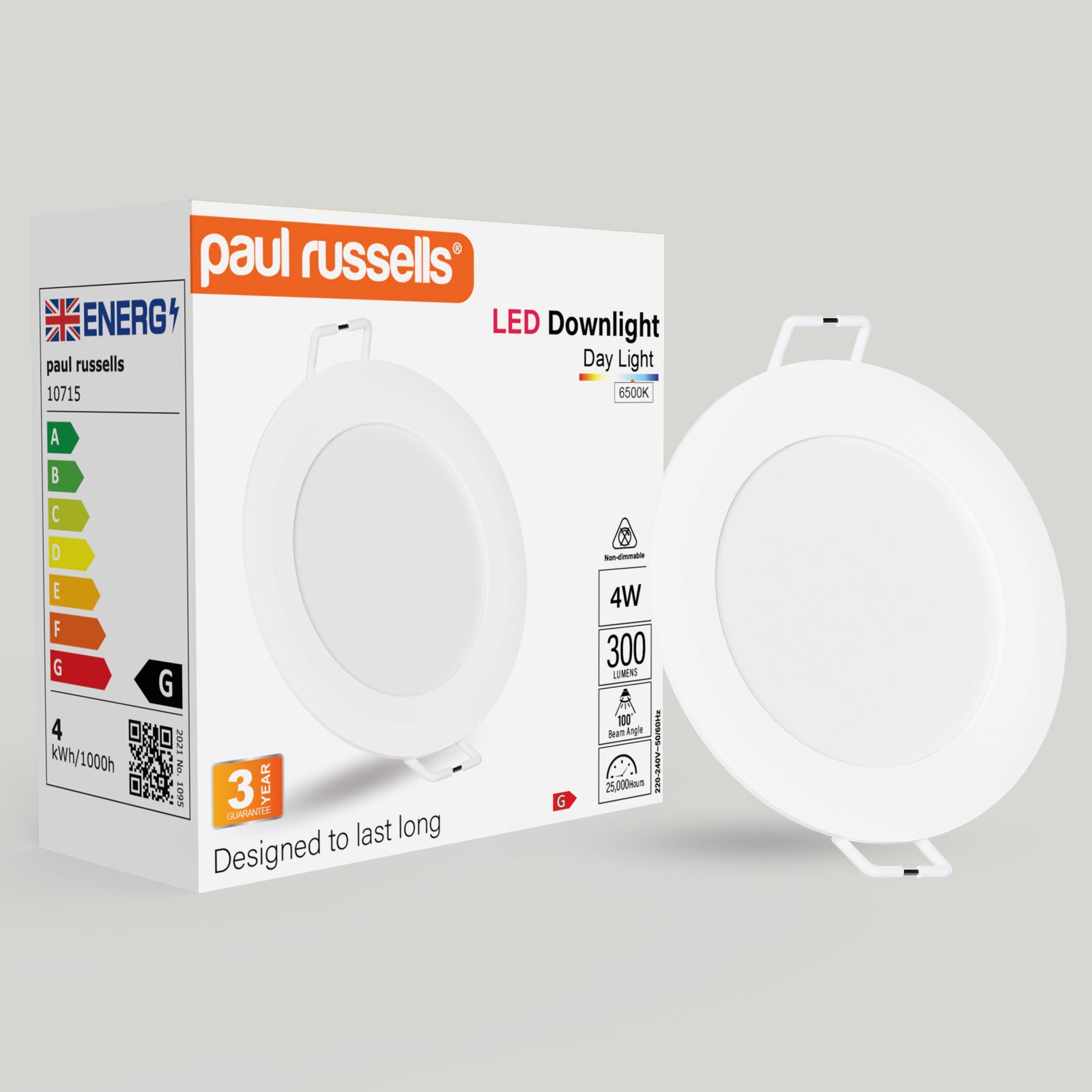 4W, LED Round Ceiling Downlights, 300 Lumens, 6500K Day Light, Non-Dimmable Panel Spotlights