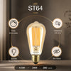 4.5W LED ST64, E27, 380lm, Dimmable, 2200K (3 Pack)3