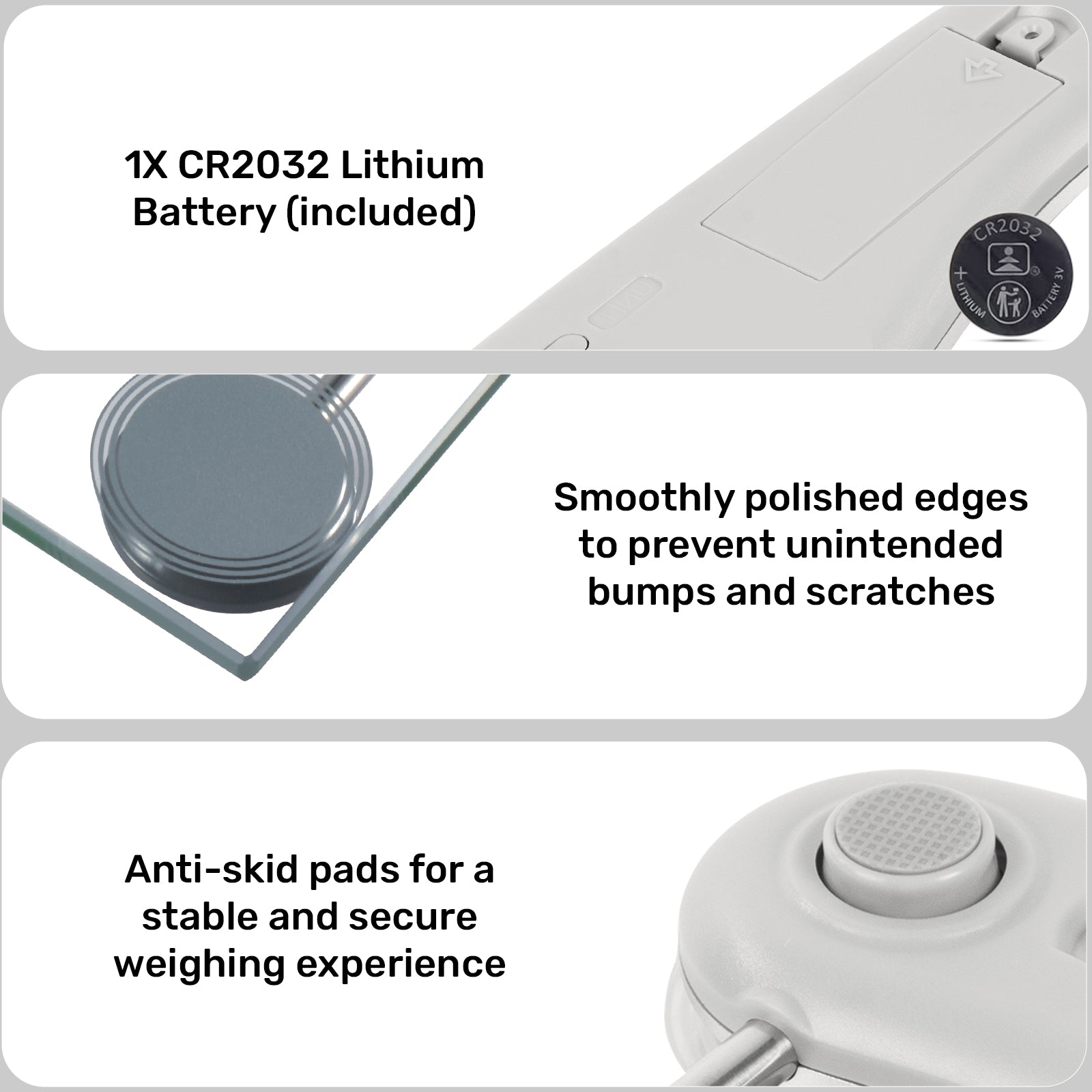 Digital Bathroom Scales, Body Weight, Weighing Scale, 150KG Wide Platform, Transparent Glass Grey