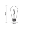LED Dimmable Filament Spiral ST64, 4W=25w ES/E27 AM Extra Warm White 1800K Decorative Bulb7