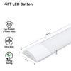 4ft, 40W LED Batten Light, 4800 Lumens, 3000K/4000K/6500K 3CCT, 120° Indoor Ceiling Tube Light4