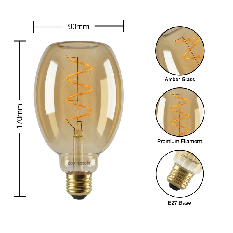 4W LED V90, E27, 250lm, Dimmable, 1800K Lit