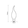 LED Filament Bent Tip Candle 2.5W=25W Warm White 2700K BC B22 Bayonet Cap Bulbs3