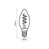 LED Dimmable Filament Spiral Candle, 2.5W=15w SES/E14 AM Extra Warm White 1800K Decorative Bulbs7