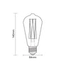 4.5W LED ST64, E27, 380lm, Dimmable, 2200K (3 Pack)8