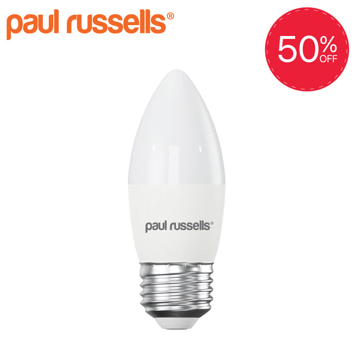 LED Frosted Candle 5W=40W Warm White 2700K ES E27 Edison Screw [10 Bulbs]