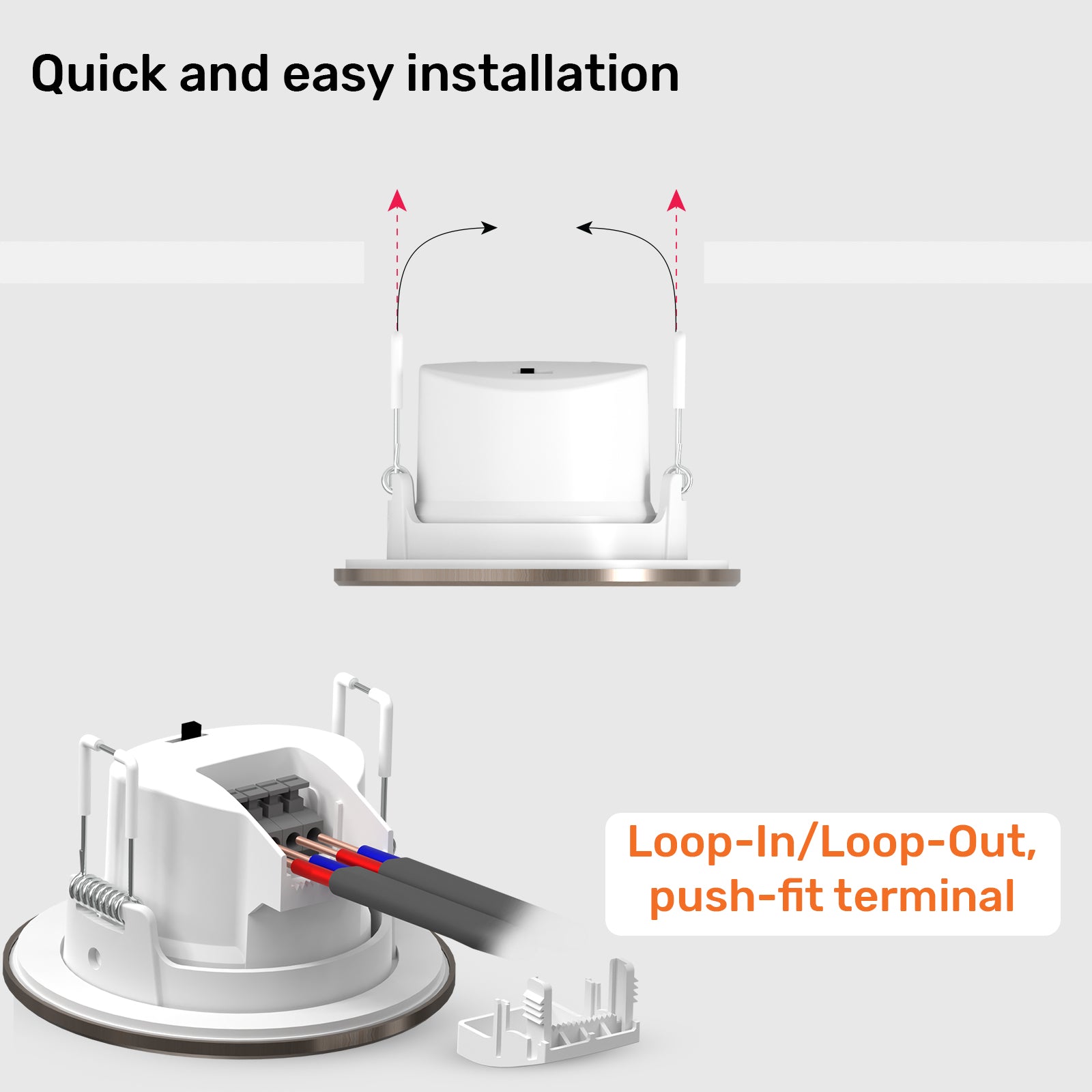 Paul Russells 4.8W LED Non Fire Rated Tiltable Downlight, Warm/Cool/Day White 3 Adjustable CCT, IP44, Brush Nickel Bezel