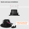 Paul Russells 4.8W LED Non Fire Rated Tiltable Downlight, Warm/Cool/Day White 3 Adjustable CCT, IP44, Black Bezel8