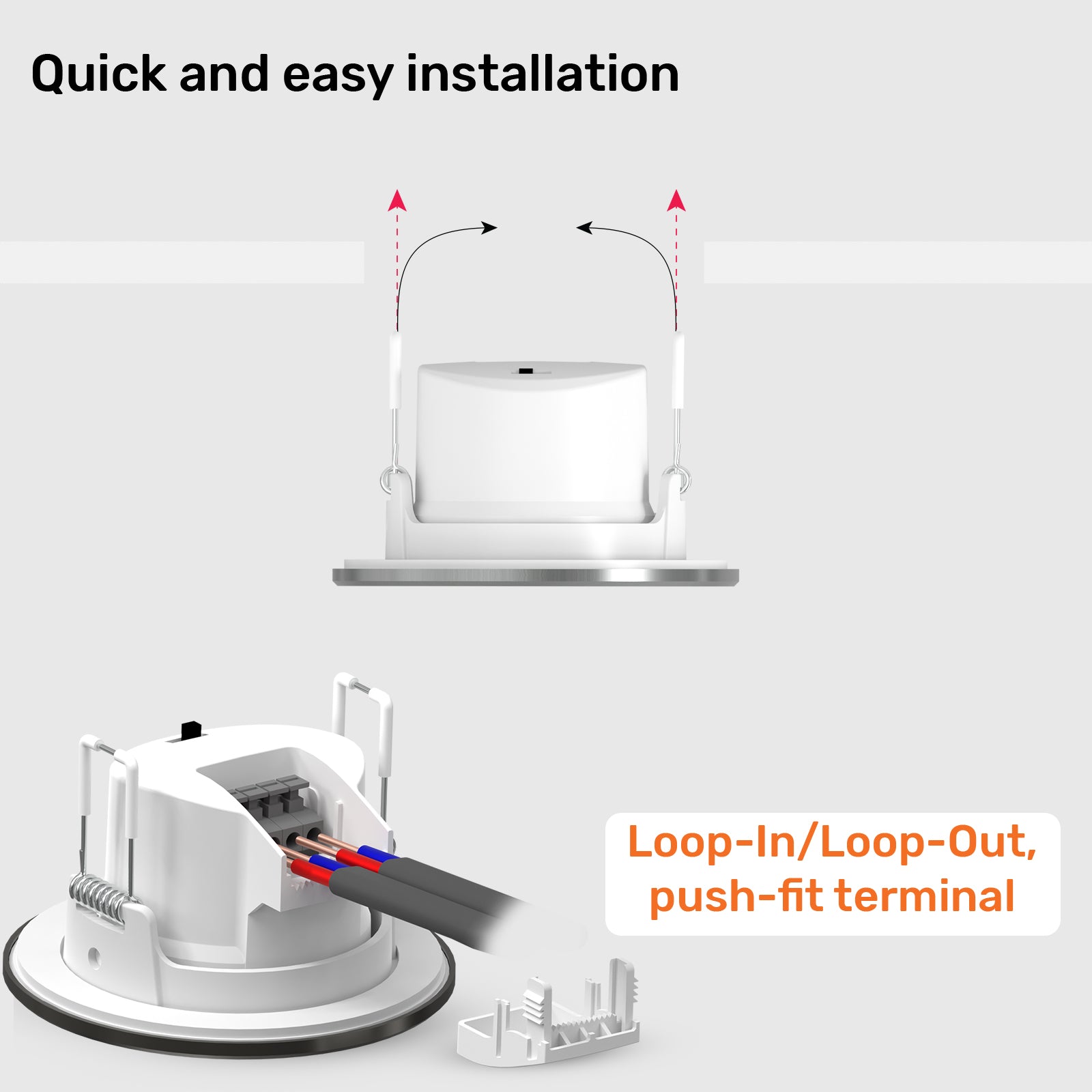 Paul Russells 6W LED Non Fire Rated Tiltable Downlight, Warm/Cool/Day White 3 Adjustable CCT, IP44, Chrome Bezel