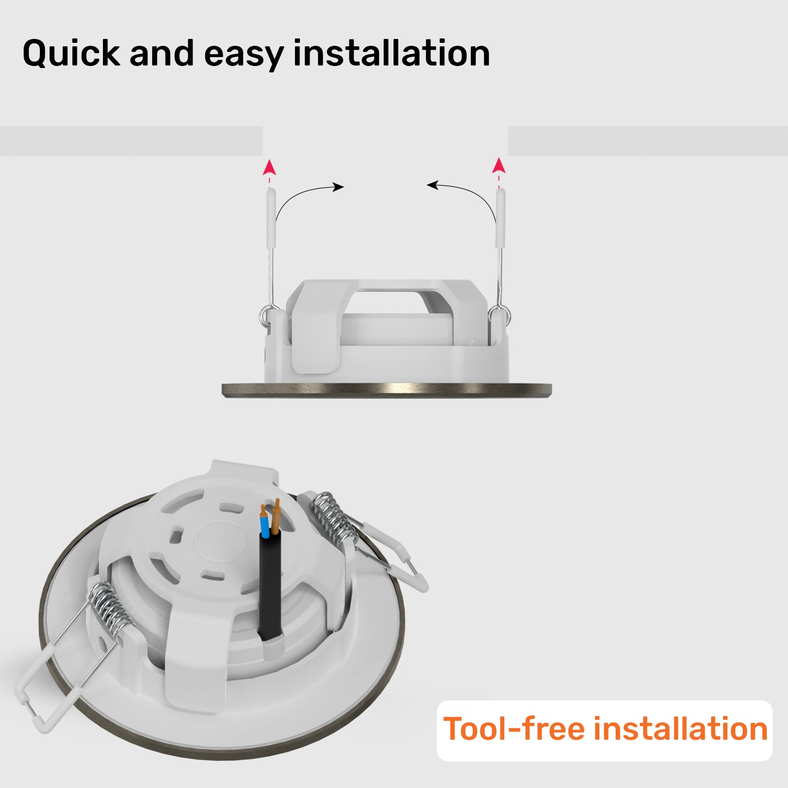 Paul Russells 4.8W LED Non Fire Rated Downlight Tiltable, Warm White 3000K, IP44, Bezel Brush Nickel