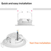 Paul Russells 4.8W LED Non Fire Rated Downlight Tiltable, Warm White 3000K, IP44, Bezel White3