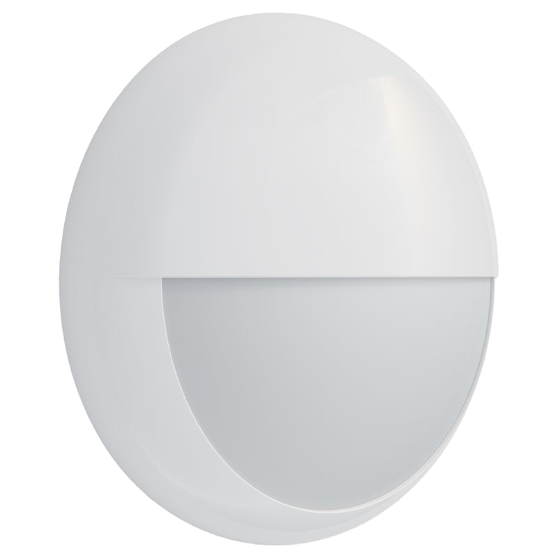 3CCT and 3 Wattage Selectable Bulkhead, IP65, Eyelid White Bezel, B3 SERIES