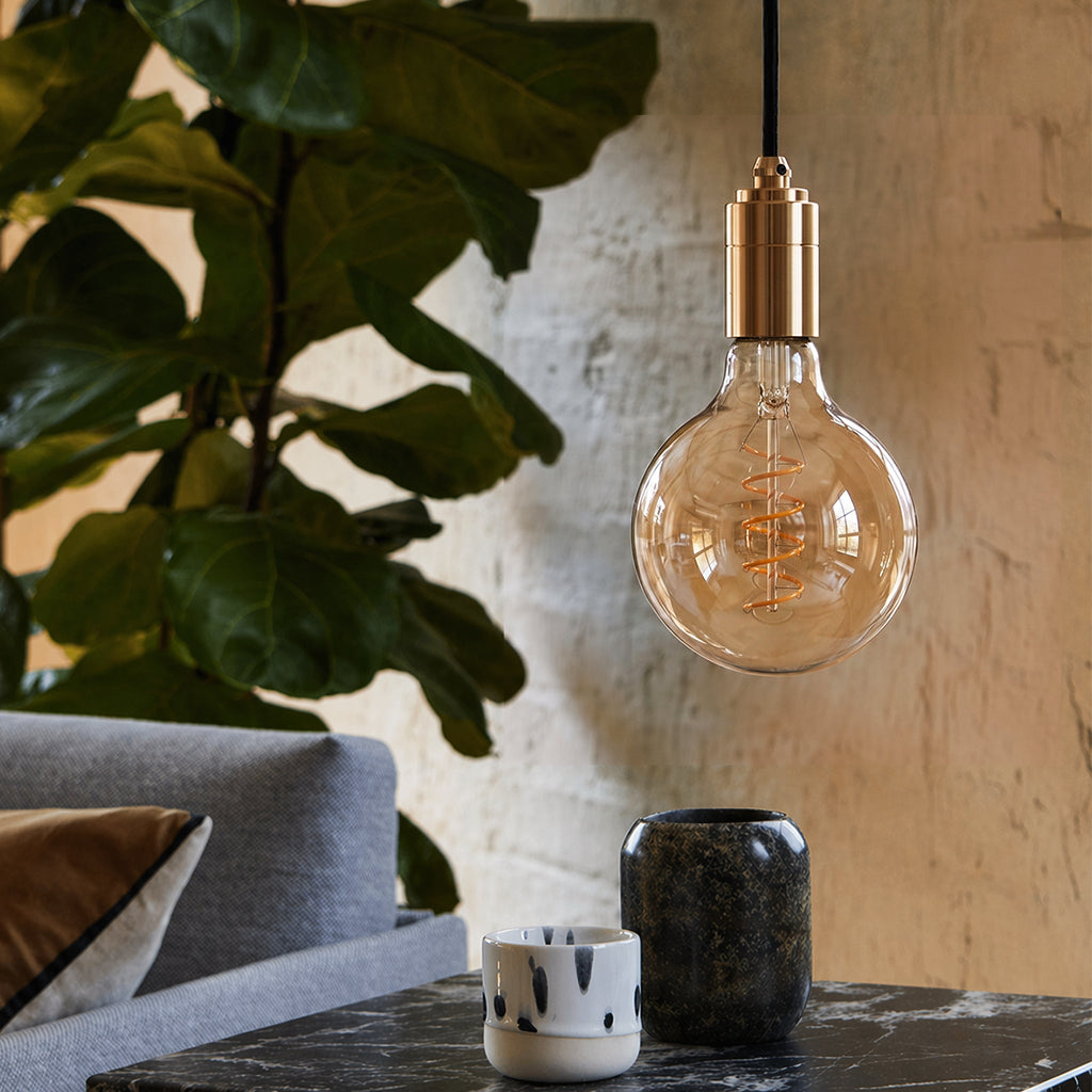 LED Filament Spiral G80 4W=25w Extra Warm White (AMBER) ES E27 Edison Screw Decorative Bulbs