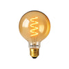 LED Dimmable Filament Spiral G80, 4W=25w ES/E27 AM Extra Warm White 1800K Decorative Bulbs5